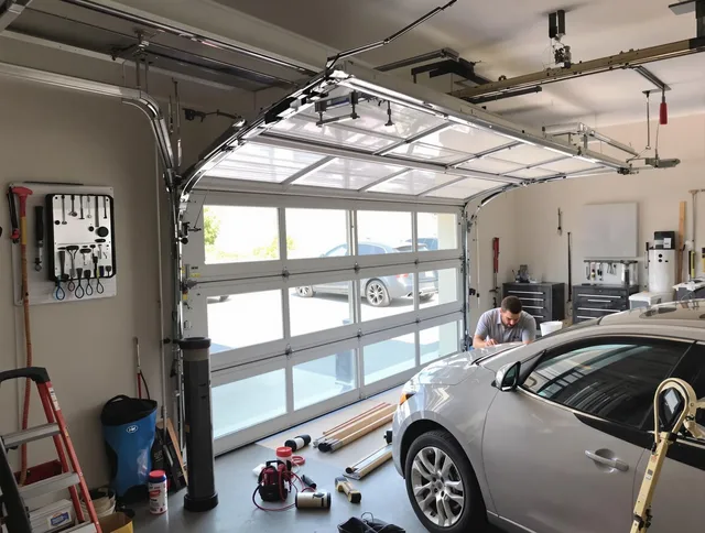 Garage door noise reduction service by Cleveland Garage Door Repair in Cleveland