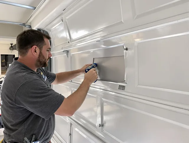 Garage door panel repair by Cleveland Garage Door Repair in Cleveland